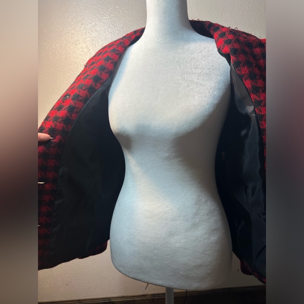 Vintage 90s Amanda smiths petites woman plaid wool blazer size 6p - Picture 7 of 14